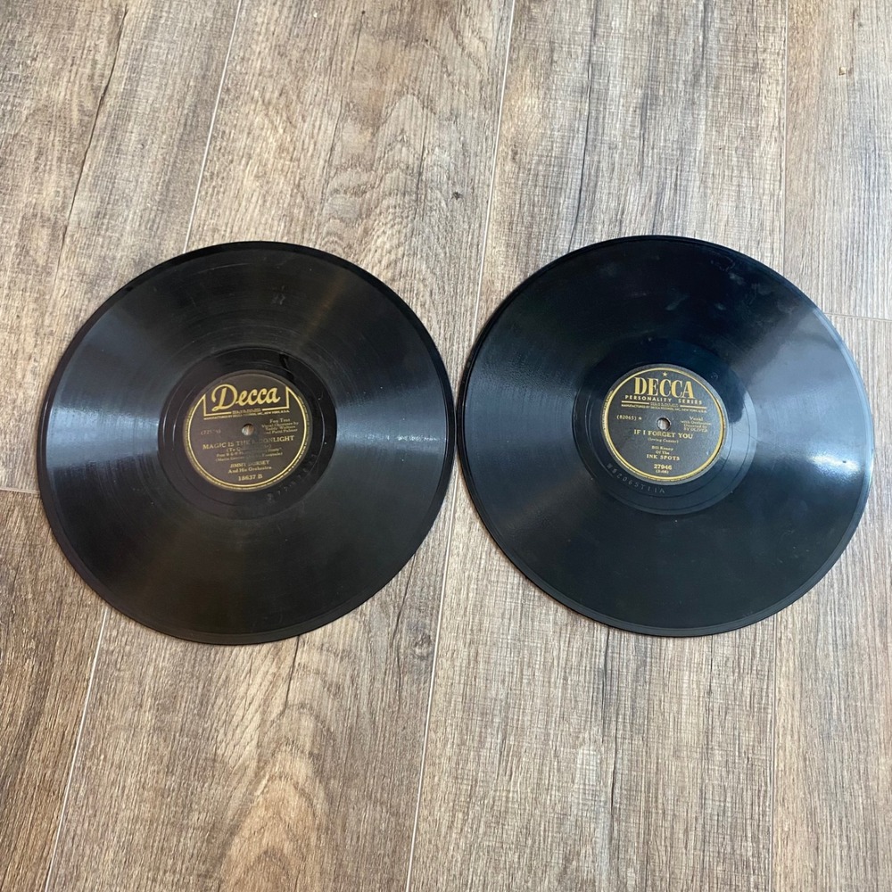 Vintage Decca‎ 78 RPM Records Lot of 2, Shellac Untested, Collectible Music